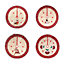 Set of 4 pcs Christmas Tree Skirt Snowflakes Printed Pattern Burlap Hessian Linen Xmas Tree Base Cover Floor Mat Holiday Home