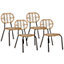 Set of 4 PE Rattan Chairs Natural PRATELLO