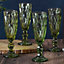 Set of 4 Pear Green Strasbourg Flute Christmas Drinking Champagne Glasses