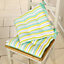 Set of 4 Pink and Yellow Outdoor Garden Chair  Seat Pad Cushions