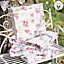 Set of 4 Pink Floral Print Outdoor Garden Chair Seat Pad Cushions