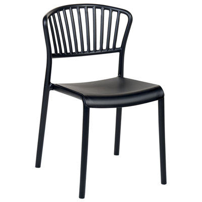 Set of 4 Plastic Dining Chairs Black GELA