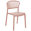 Set of 4 Plastic Dining Chairs Pink GELA