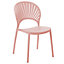 Set of 4 Plastic Dining Chairs Pink OSTIA