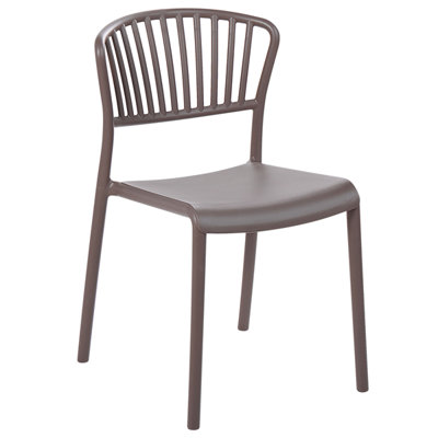 Set of 4 Plastic Dining Chairs Taupe GELA