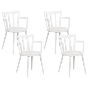 Set of 4 Plastic Dining Chairs White MORILL