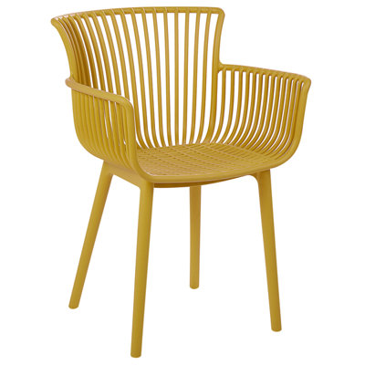 Set of 4 Plastic Dining Chairs Yellow PESARO