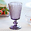 Set of 4 Purple Lavender Drinking Wine Glass Goblets