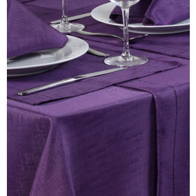Set Of 4 Purple Polyester Placemats Dining Table Mats Wedding Hotel Linen Dinner Party