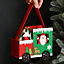 Set of 4 Red Felt Santa Train Christmas Gift Bags