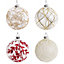 Set of 4 Red Snowflakes Ball Christmas Decoration Set Xmas Ornament 10 cm