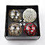 Set of 4 Red Snowflakes Ball Christmas Decoration Set Xmas Ornament 10 cm