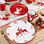 Set of 4 Red Stag Christmas Celebration Stoneware Mugs