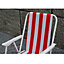 Set Of 4 Red Stripe Outdoor Garden Camping Beach Folding Chair