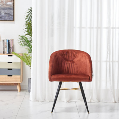 Set of 4 Red Vittorio Velvet Dining Chairs Upholstered Chairs for Dining Room Armchair