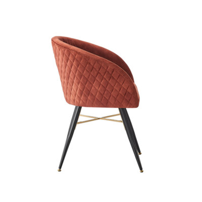 Set of 4 Red Vittorio Velvet Dining Chairs Upholstered Chairs for Dining Room Armchair
