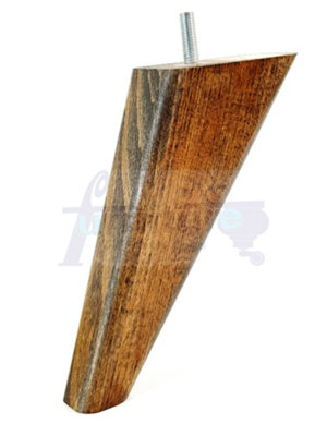 SET OF 4 REPLACEMENT FURNITURE SQUARE FEET BURNT OAK WASH TAPERED WOODEN LEGS 150mm HIGH M10