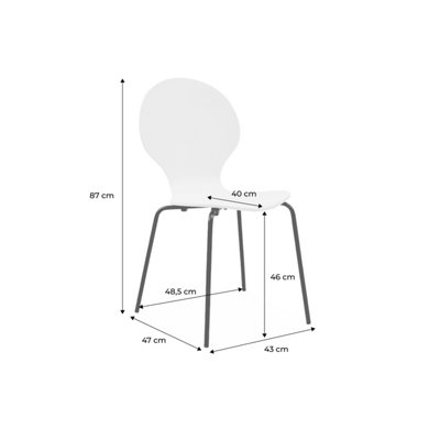 Set of 4 retro wooden stacking chairs Grey - sweeek