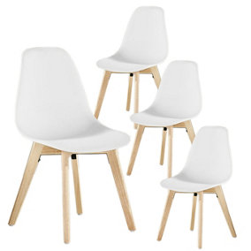 Set of 4 Rico Modern Dining Chairs Dining Room Plastic Chair White