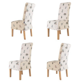 Set of 4 Riviera Loose Cover Kitchen Furniture Dining Room Chair - Country Living