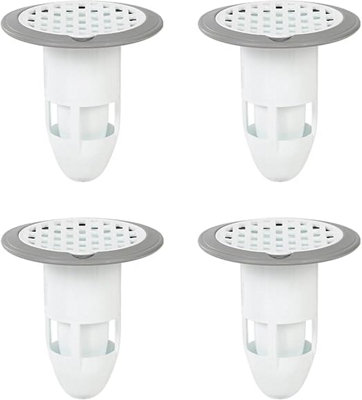 Set of 4 shower floor drain plugs, odor-proof fittings, rubber floor ...