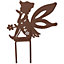 Set of 4 Small Rustic Fairy Silhouettes With Stake Garden Deco Ornament