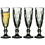 Set of 4 Smoke Grey Strasbourg Drinking Champagne Glasses