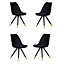 Set of 4 Sofia Velvet Dining Chairs Upholstered Dining Room Chair, Black