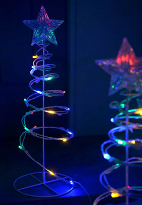 Set of 4 Spiral Trees Rope Light Silhouette 55cm