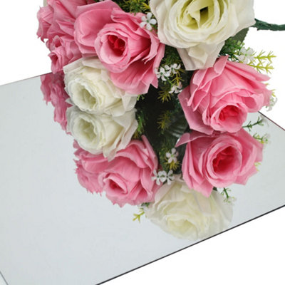Set of 4 Square Frameless Wall Mirror Tiles 300 x 300 mm