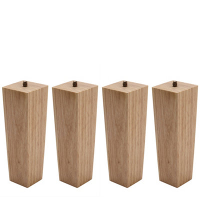 Set of 4 Square Wooden Furniture Legs Table Legs H 16 cm