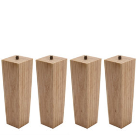 Set of 4 Square Wooden Furniture Legs Table Legs H 16 cm