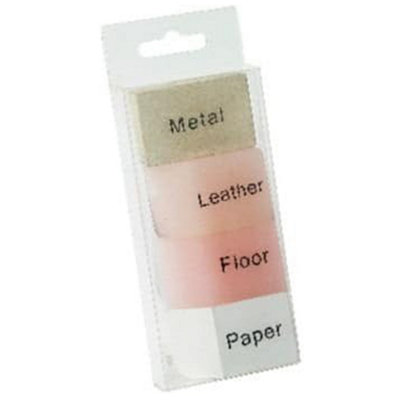 Set of 4 Stain Remover Erasers for Metal, Leather, Paper and Flooring