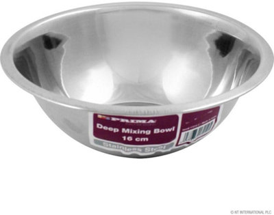 Set Of 4 Stainless Steel Deep Mixing Bowl Kitchen Cooking Salad Fruit Serving 18cm