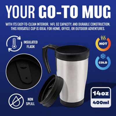 Set of 4 Stainless Steel Insulated Vacuum Mug Travel Tumbler Water