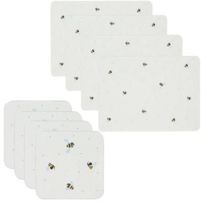 Set Of 4 Sweet Bee Placemats & Coasters