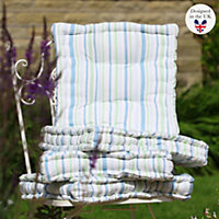 Set of 4 Tenby Stripe Box Outdoor Garden Furniture Cushion Seat Pads