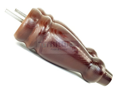 Set Of 4 Turned Furniture Legs Replacement Sofa Feet 200mm Hight M8 Thread: Antique Mahogany