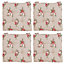 Set of 4 Vintage Floral Indoor Furniture Dining Chair, Sofa Box Mattress Cushion Seat Pads