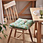 Set of 4 Vintage Rose Green Indoor Furniture Dining Chair, Sofa Box Mattress Cushion Seat Pads