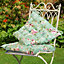 Set of 4 Vintage Style Rose Outdoor Garden Furniture Chair Seat Pads