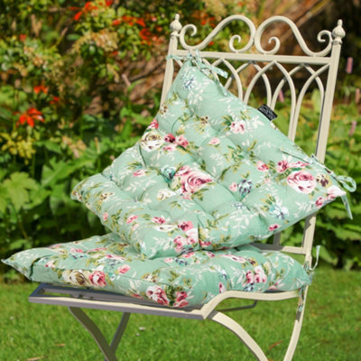 Set of 4 Vintage Style Rose Outdoor Garden Furniture Chair Seat Pads DIY at B Q