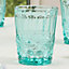 Set of 4 Vintage Turquoise Drinking Tumbler Whisky Glasses