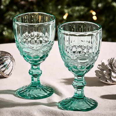 Turquoise drinking glasses deals