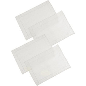 Set Of 4 White Polyester Placemats Dining Table Mats Wedding Hotel Linen Dinner Party