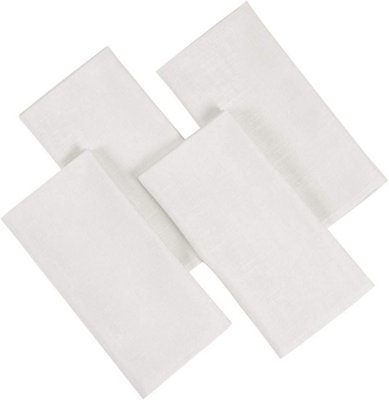 Set Of 4 White Polyester Square Napkins Table Cloth Wedding Hotel Linen Dinner Party