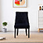 Set of 4 Windsor Knocker Back Dining Chairs Velvet Dining Room Chair, Black