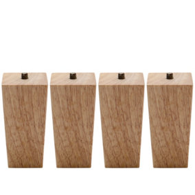 Set of 4 Wood Color Square Solid Wood Furniture Legs Table Legs for DIY Coffee Table Cabinet Bench Chair Footstool Sofa H 10cm