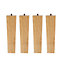 Set of 4 Wood Color Square Solid Wood Furniture Legs Table Legs for DIY Coffee Table Chair Bench Sofa H 20cm