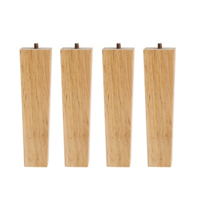 Set of 4 Wood Color Square Solid Wood Furniture Legs Table Legs for DIY Coffee Table Chair Bench Sofa H 20cm